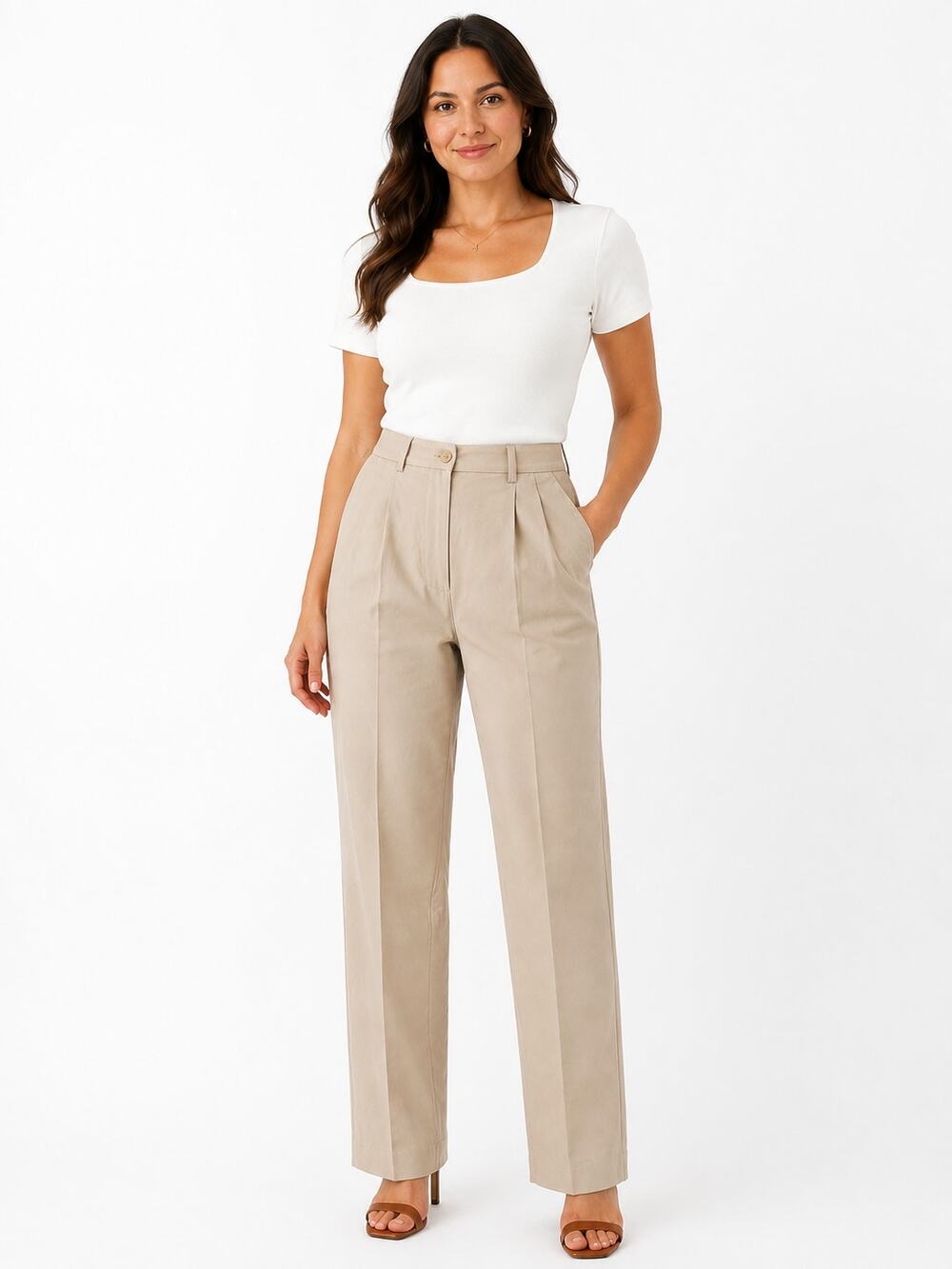 Y2K Tommy Hilfiger Womens Pants Size 6 Pleated Khaki Chino Office Work